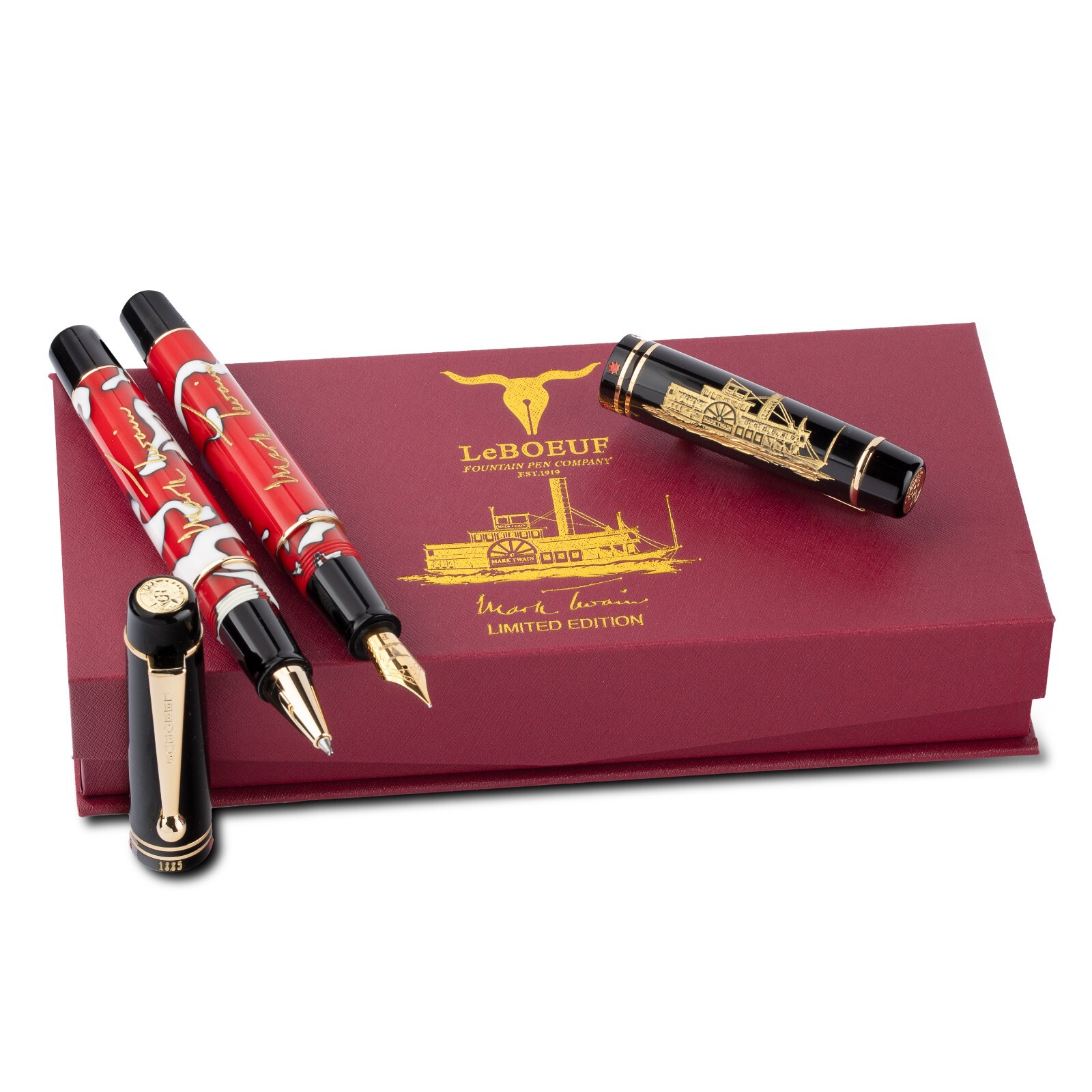 Brand New LeBOEUF MARK TWAIN Fountain Pen Limited Edition F or M Nib