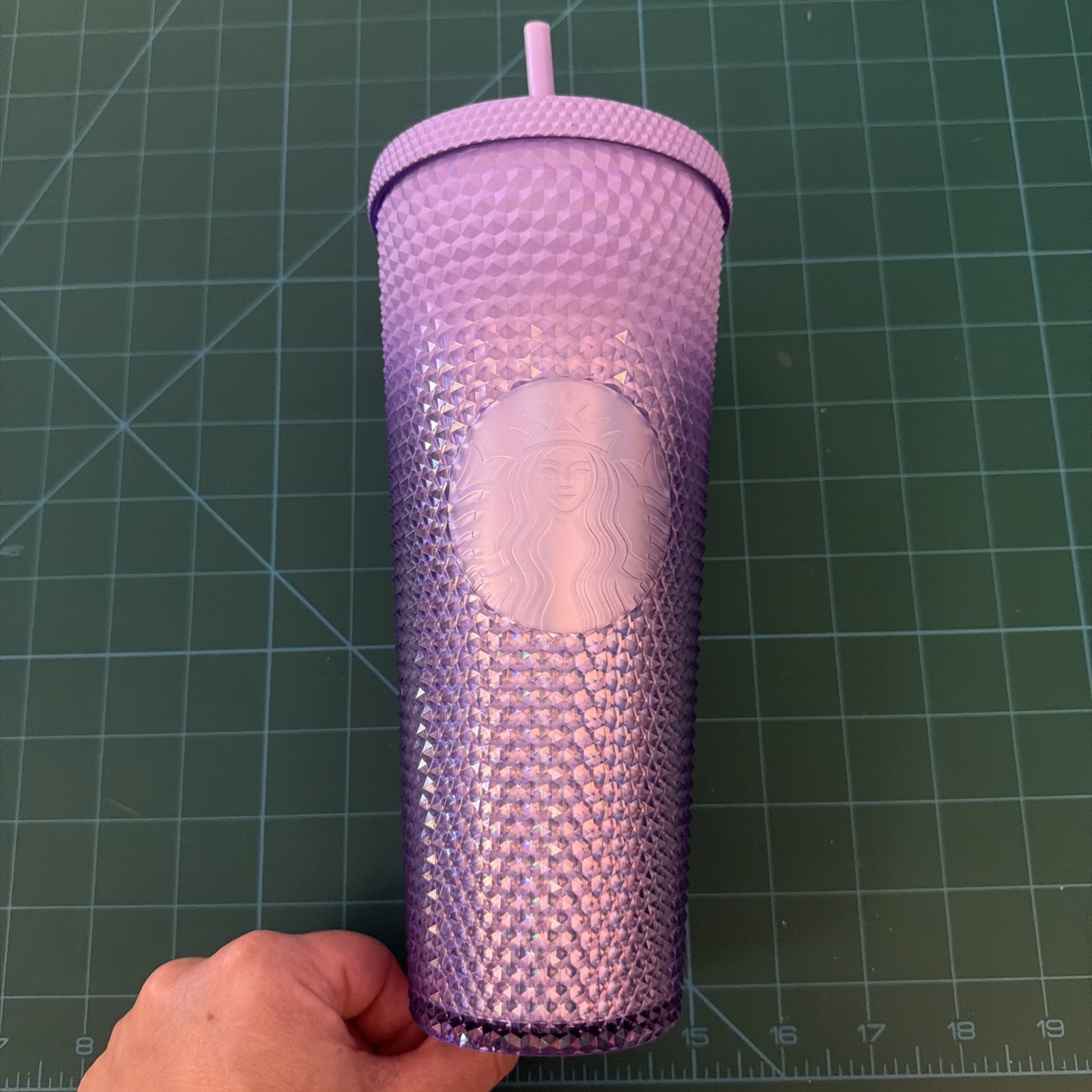 Starbucks 2023 Purple Lavender Studded Gradient Ombré 24oz Straw Cup Tumbler