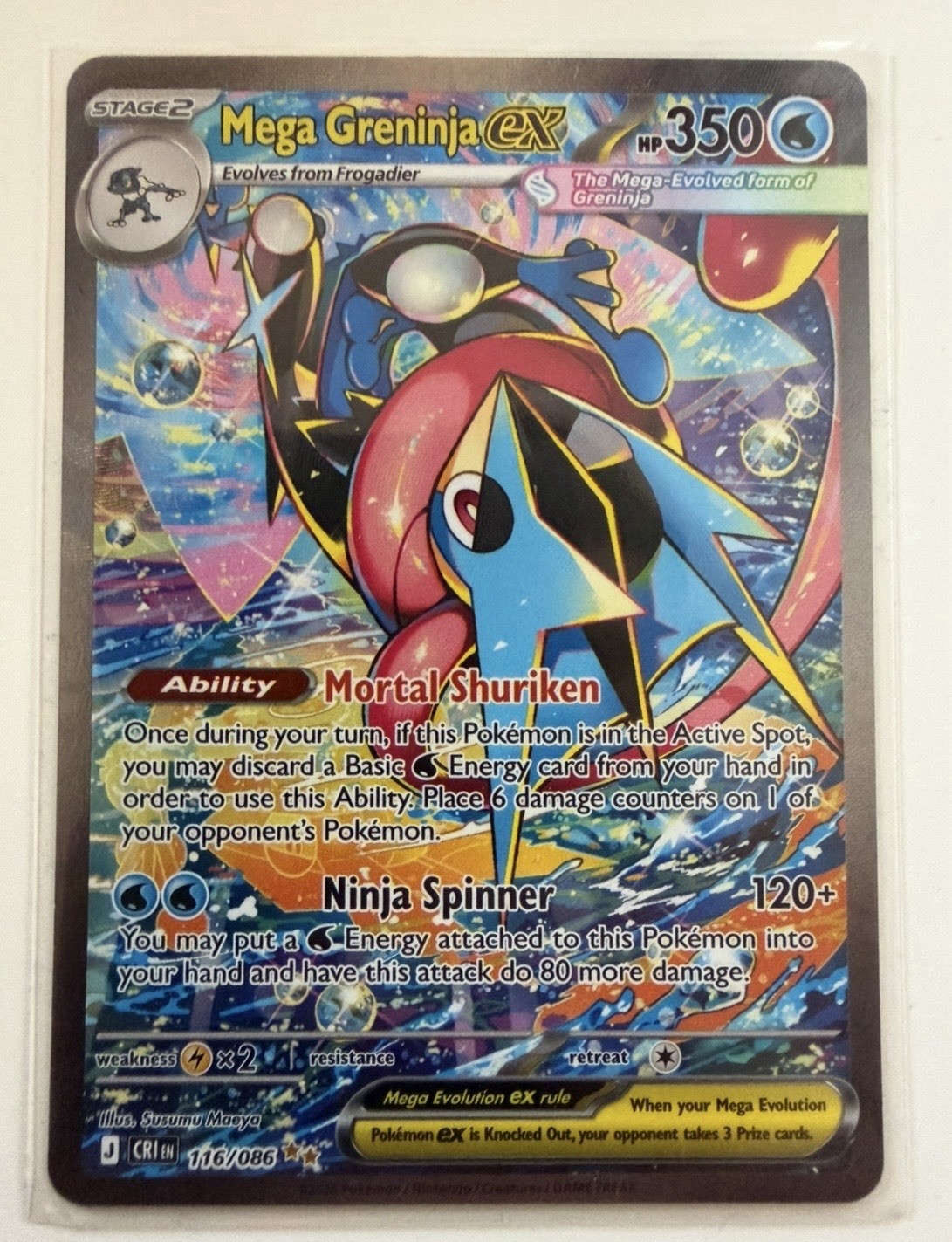 Mega Greninja EX Evolutions 116/086 Secret Rare Full Art Holo English HP350