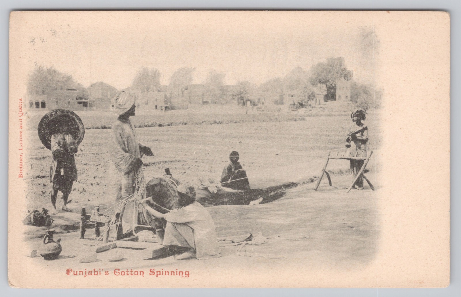 Punjabi’s Cotton Spinning Bremner Lahore Postcard UDB c. 1905 British India