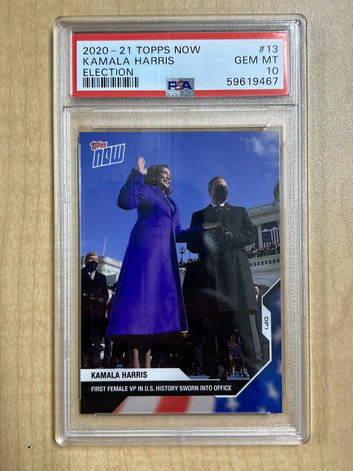 2020-21 Topps Now KAMALA HARRIS Election PSA 10 1st Female Vice President 2021