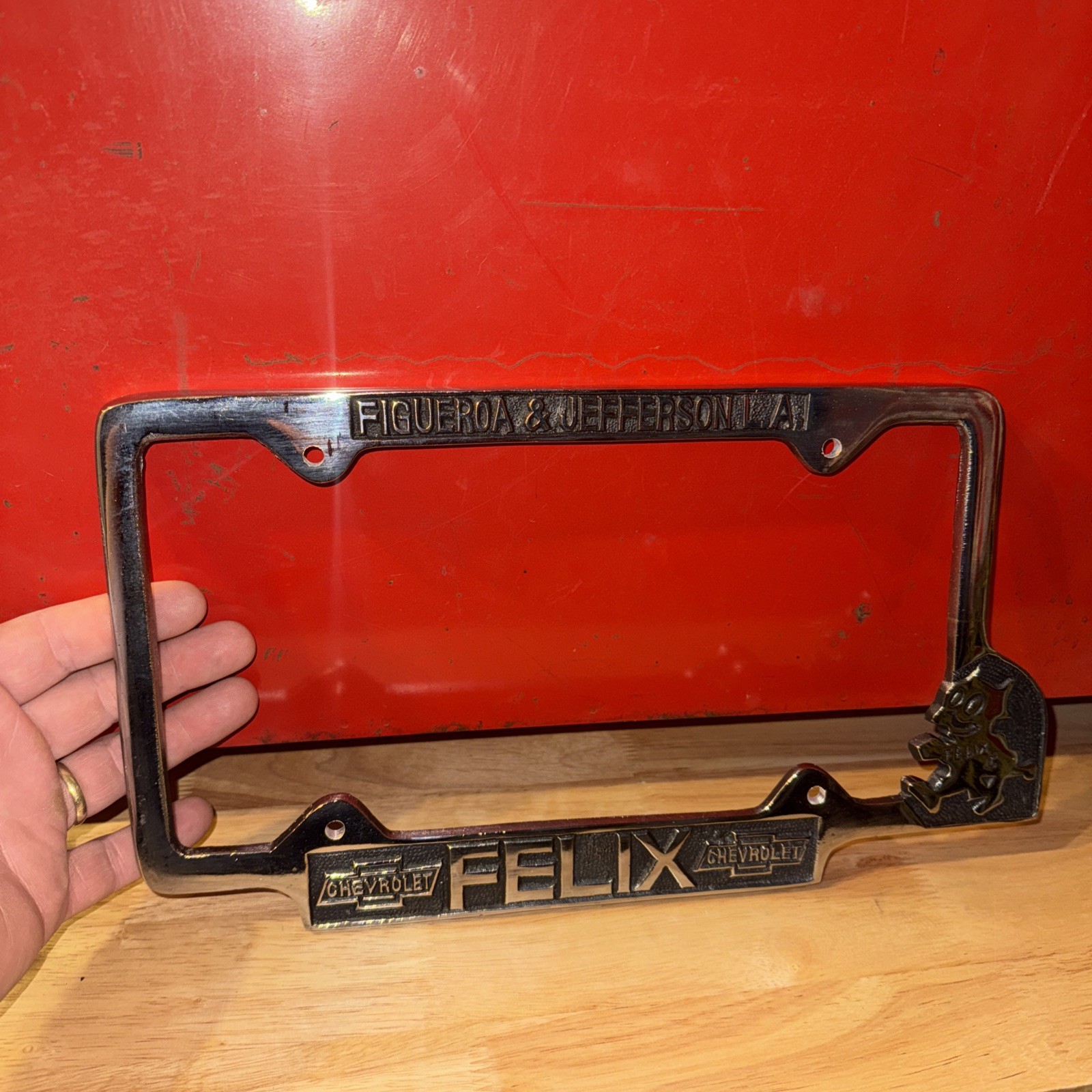 Felix the Cat License Plate Topper Frame Hotrod Collector Car Truck Auto READ