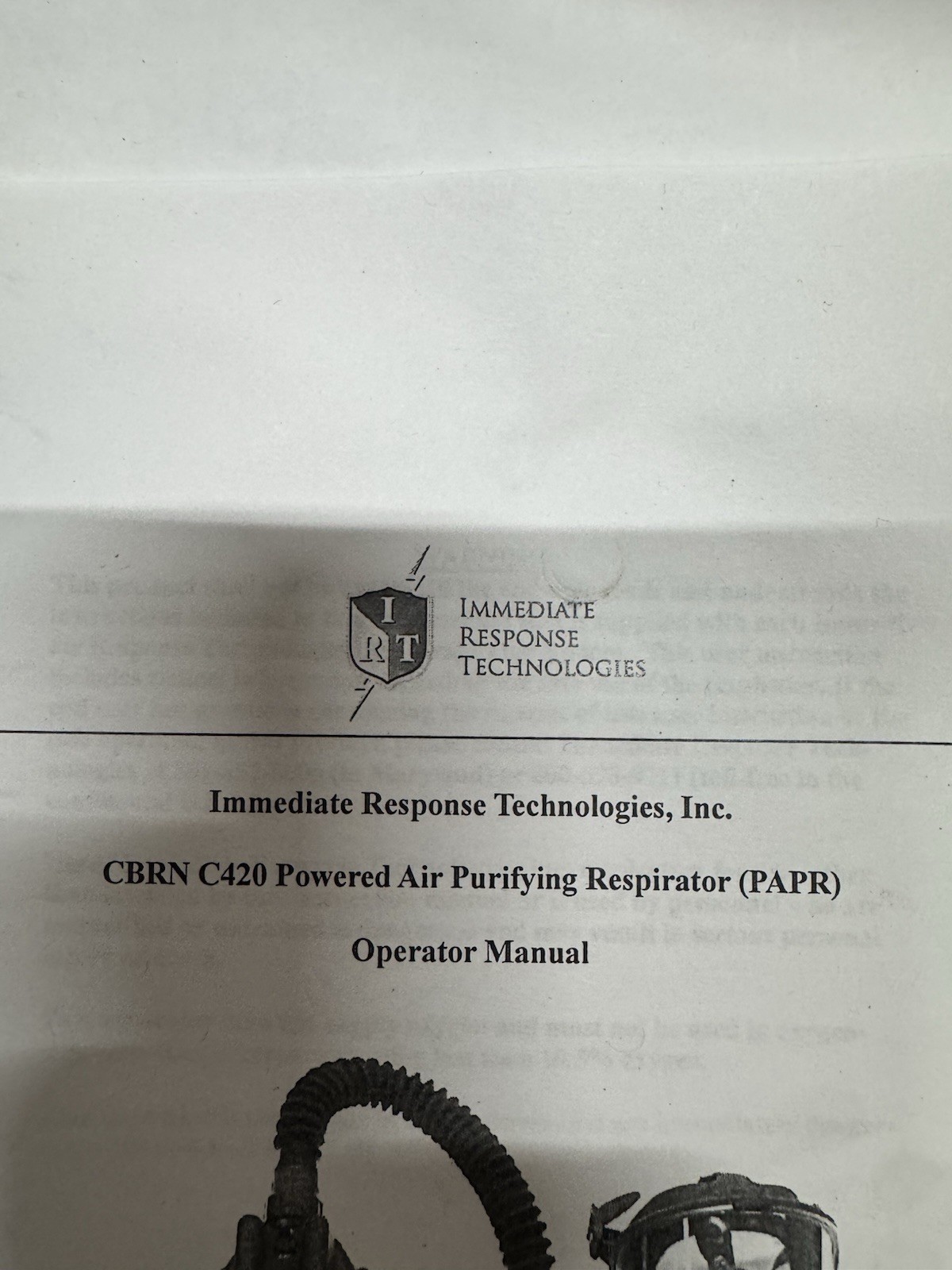 IRC/SCOTT C420 PAPR KIT. NEW OLD STOCK. CAG DEVGRU SEAL USASOC USBPSOG ISA