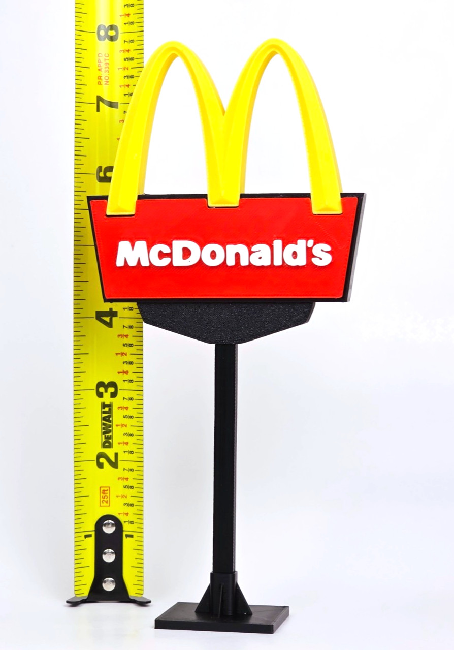 McDonald’s Inspired Mini Drive Thru Restaurant Sign – 8″ Inch Desk Shelf Display