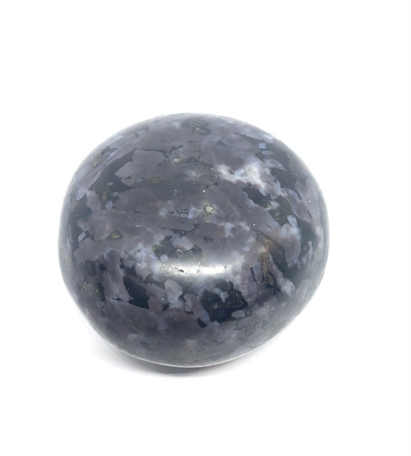 Indigo Gabbro (Mystic Merlinite) Palm Stone From Madagascar 141g Reiki