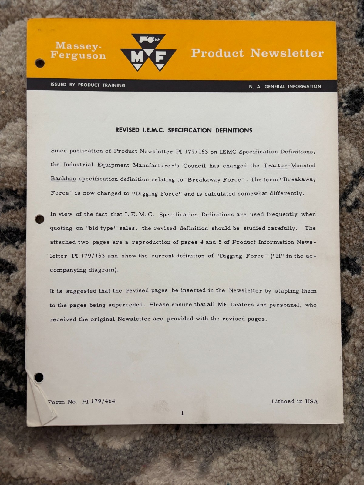 Massey Ferguson Revised I.E.M.C. Specific Definitions Brochure AMIL26
