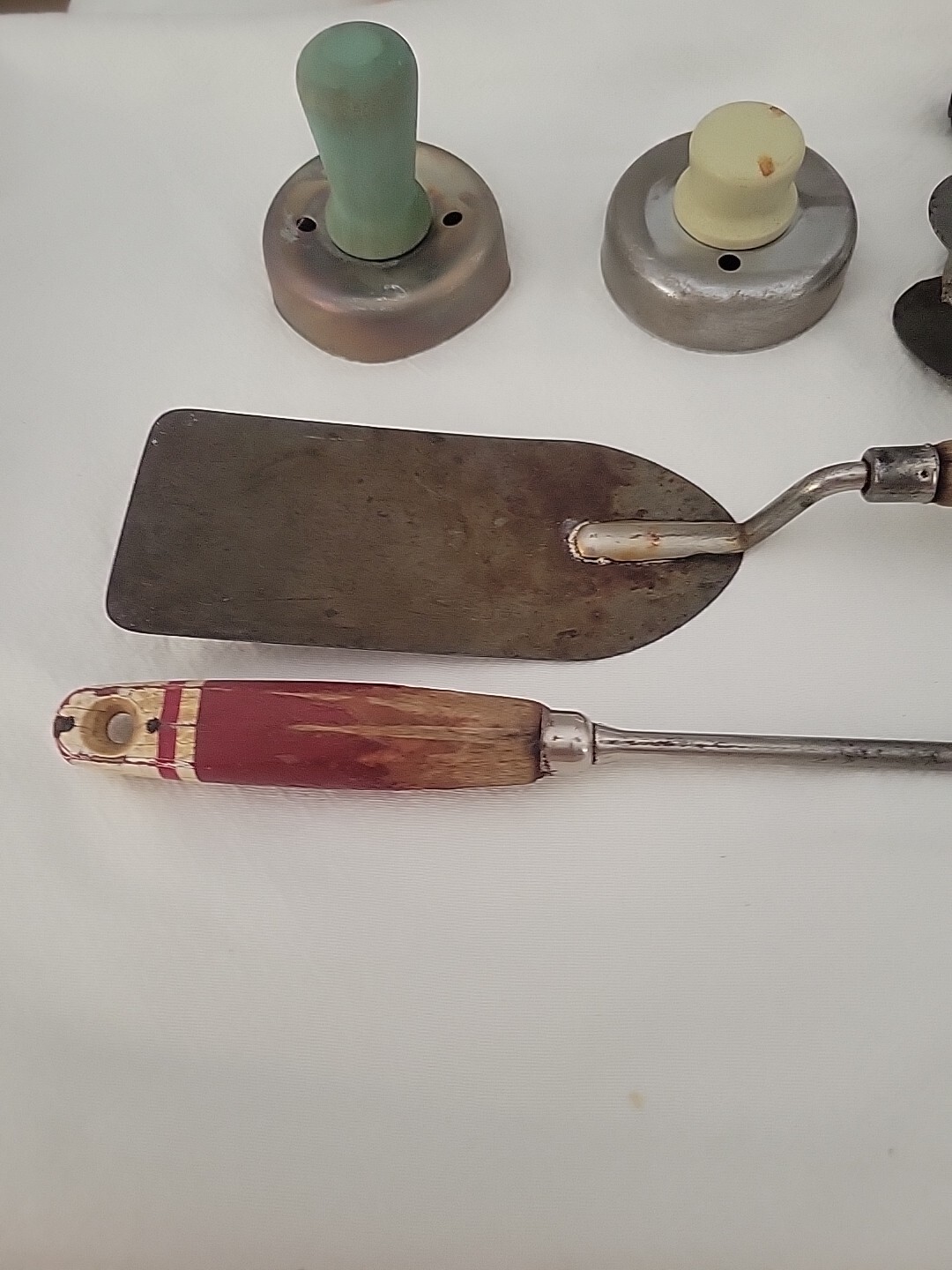 5 Decorative Farm house Wood Handle Beautiful Patina Metal Kitchen Utensil Wall