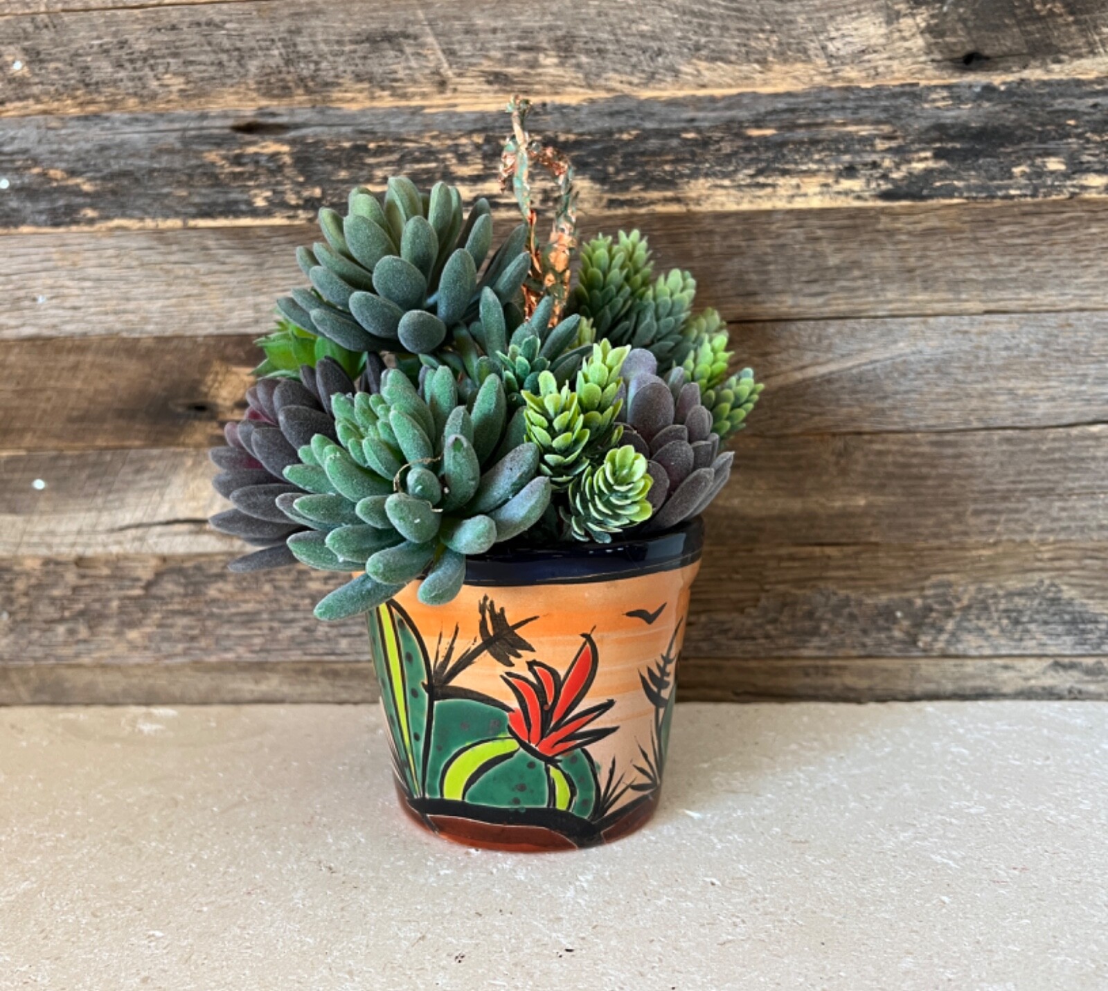 Handcrafted MINI Talavera Clay Planter Hand Painted