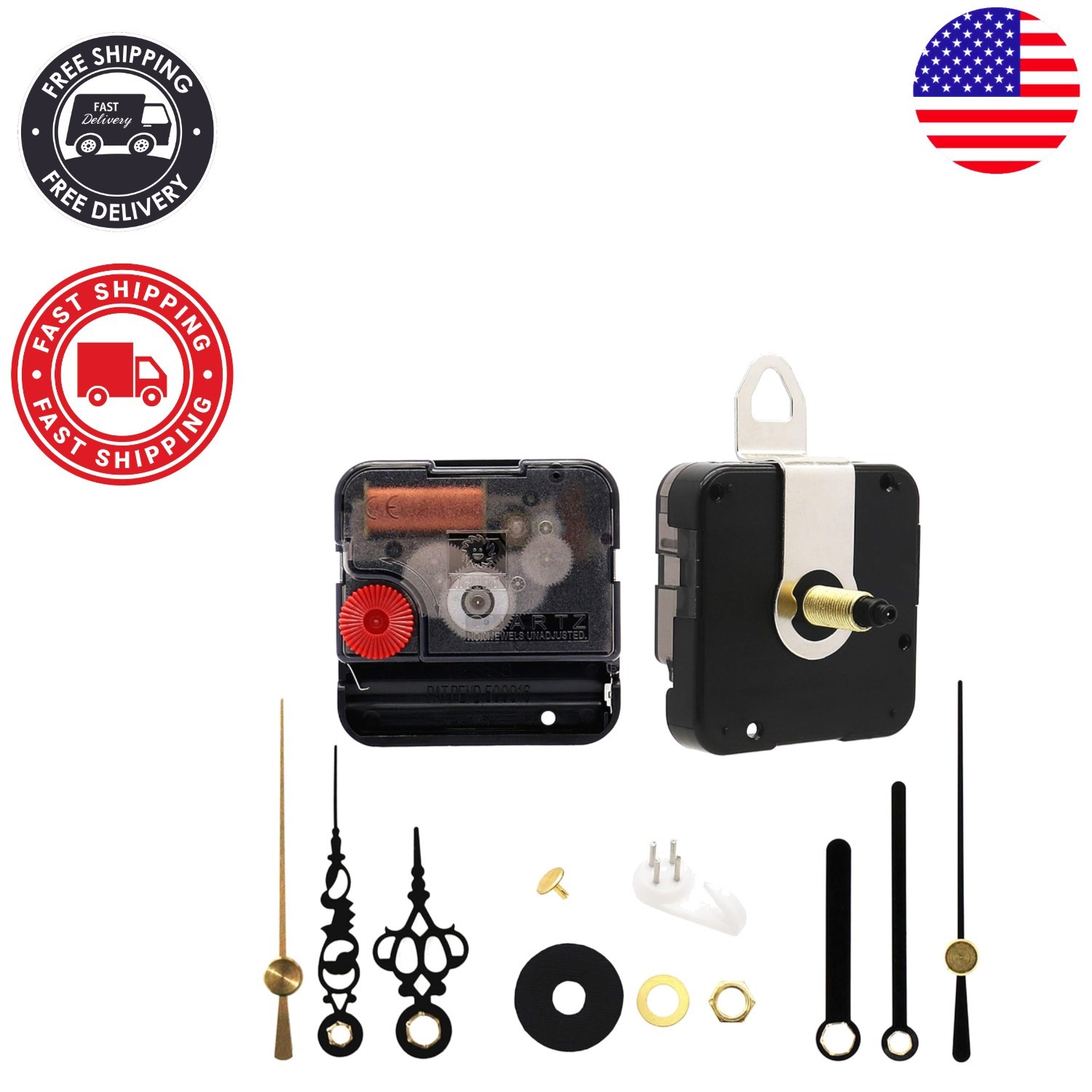 Elegant Silent Clock Movement Kit – Includes Hands & Accessories, 2.2″ Design