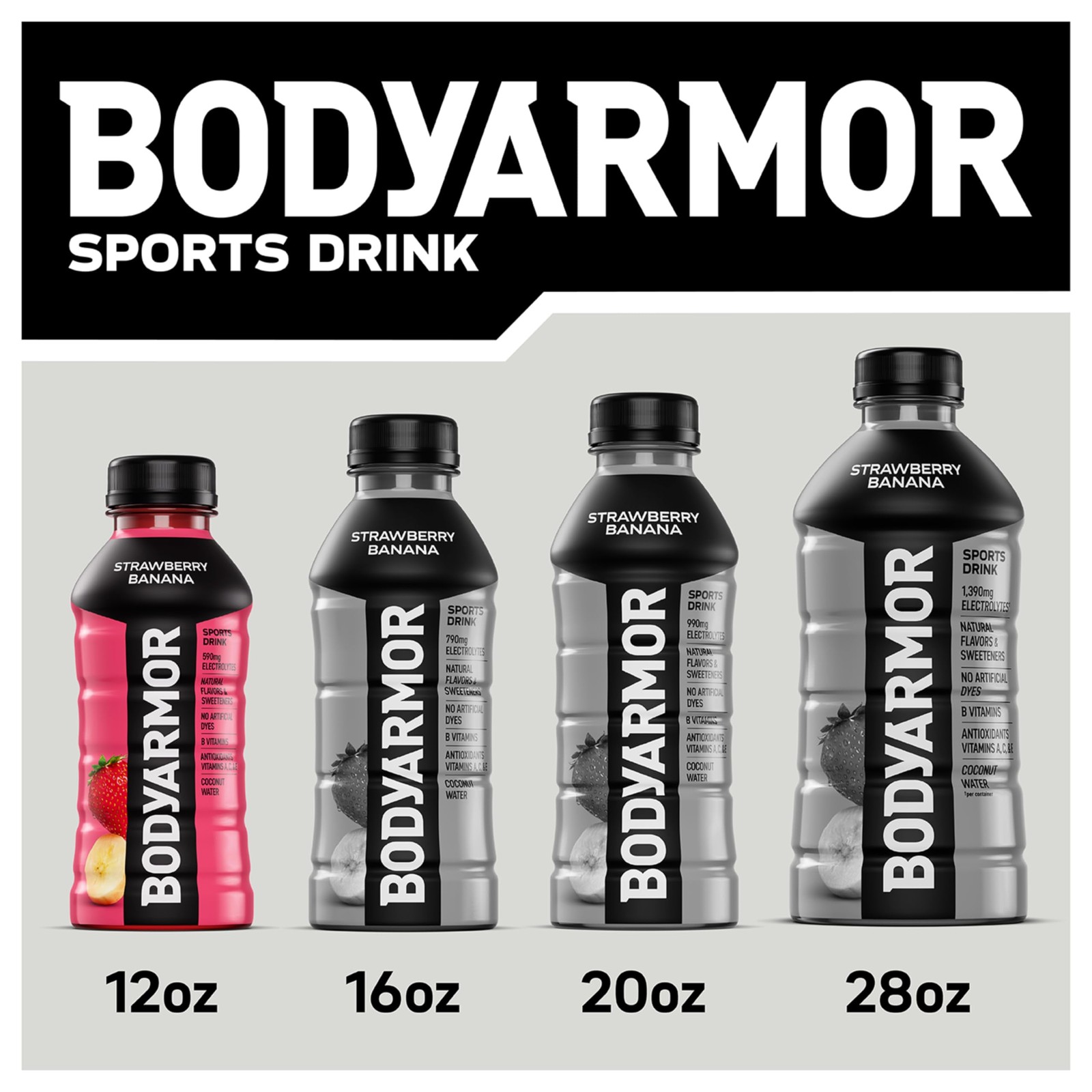 BODYARMOR Sports Drink, Strawberry Banana, Electrolyte Drink Hydration, 12 Fl…
