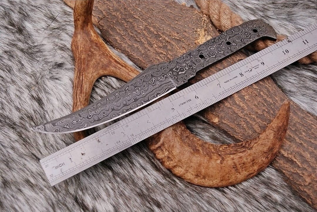 Custom Handmade Damascus Steel Blank Blade for Knife Making Supplies