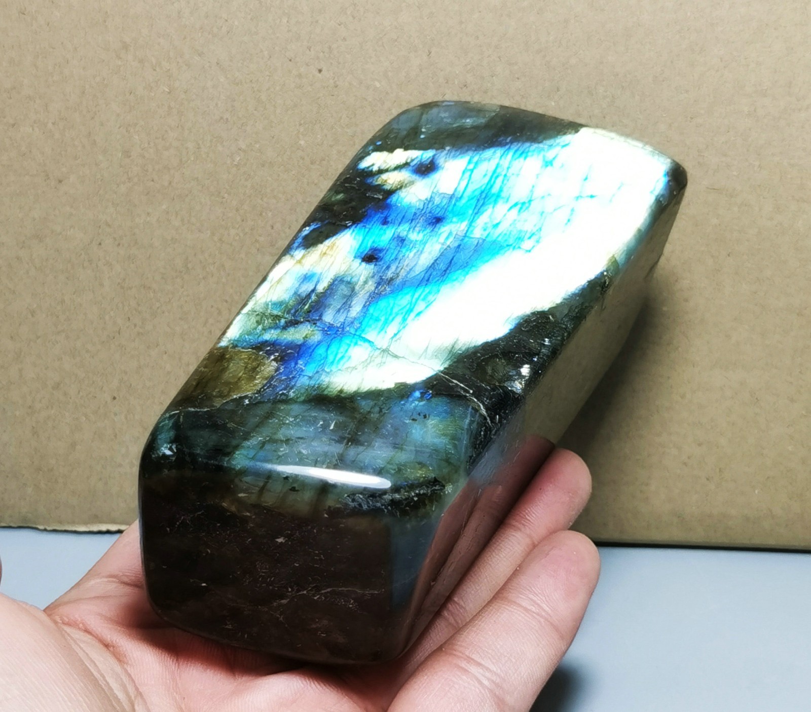A 1LB Natural Rare Rainbow Flash Labradorite Freeform Reiki Stone Healing