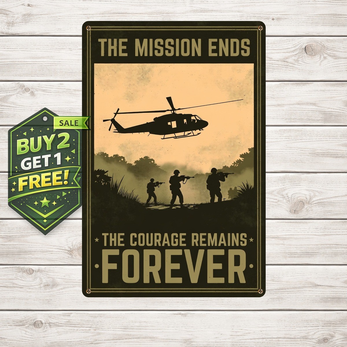 Vietnam Veteran Uniform Tribute Metal Sign Military Wall Decor 8×12