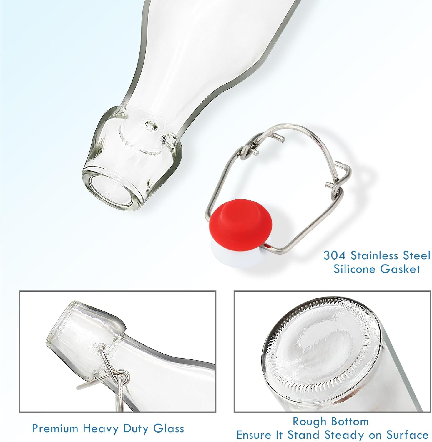 12 Pack Swing Top Glass Bottles 8Oz Flip Top Glass Bottles for Home