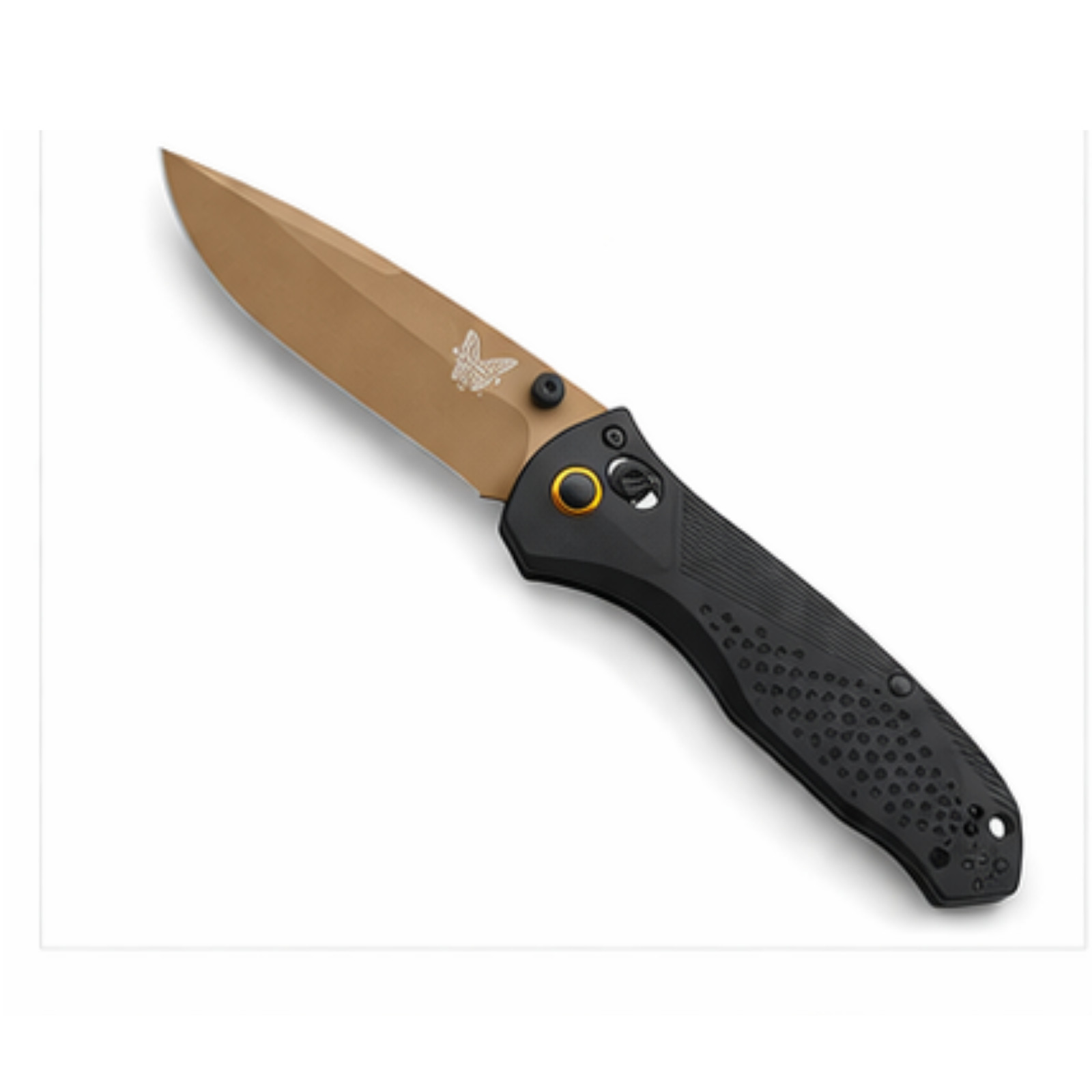 Benchmade 710 Folding Pocket Knife Black Handle Bronze Blade EDC