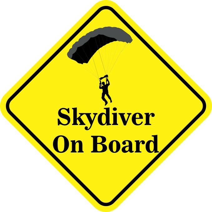 4.5in x 4.5in Skydiver On Board Sticker Car Truck Vehicle Bumper Decal