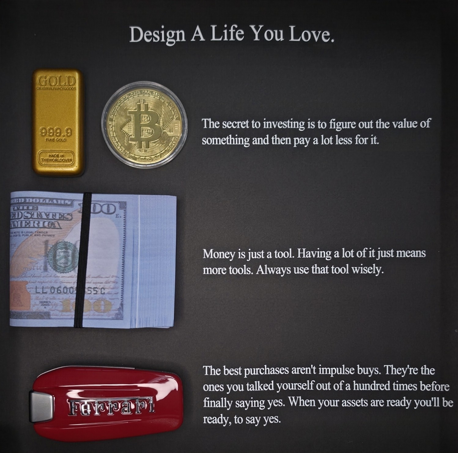 Motivational Wall Art Frame “Design A Life You Love” Shadow Box