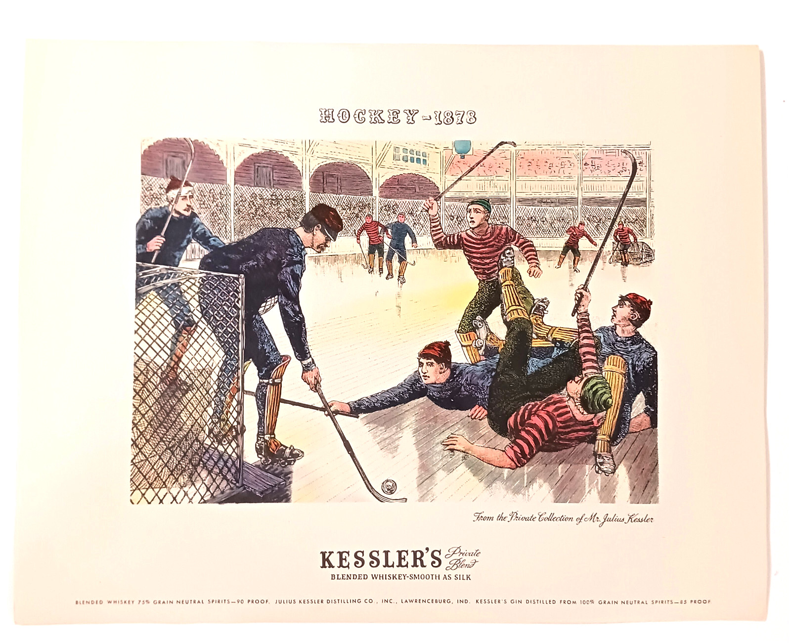 Julius Kessler Whiskey Sport Lithograph Prints Set Of 8 Vintage 14×11 Bar Art