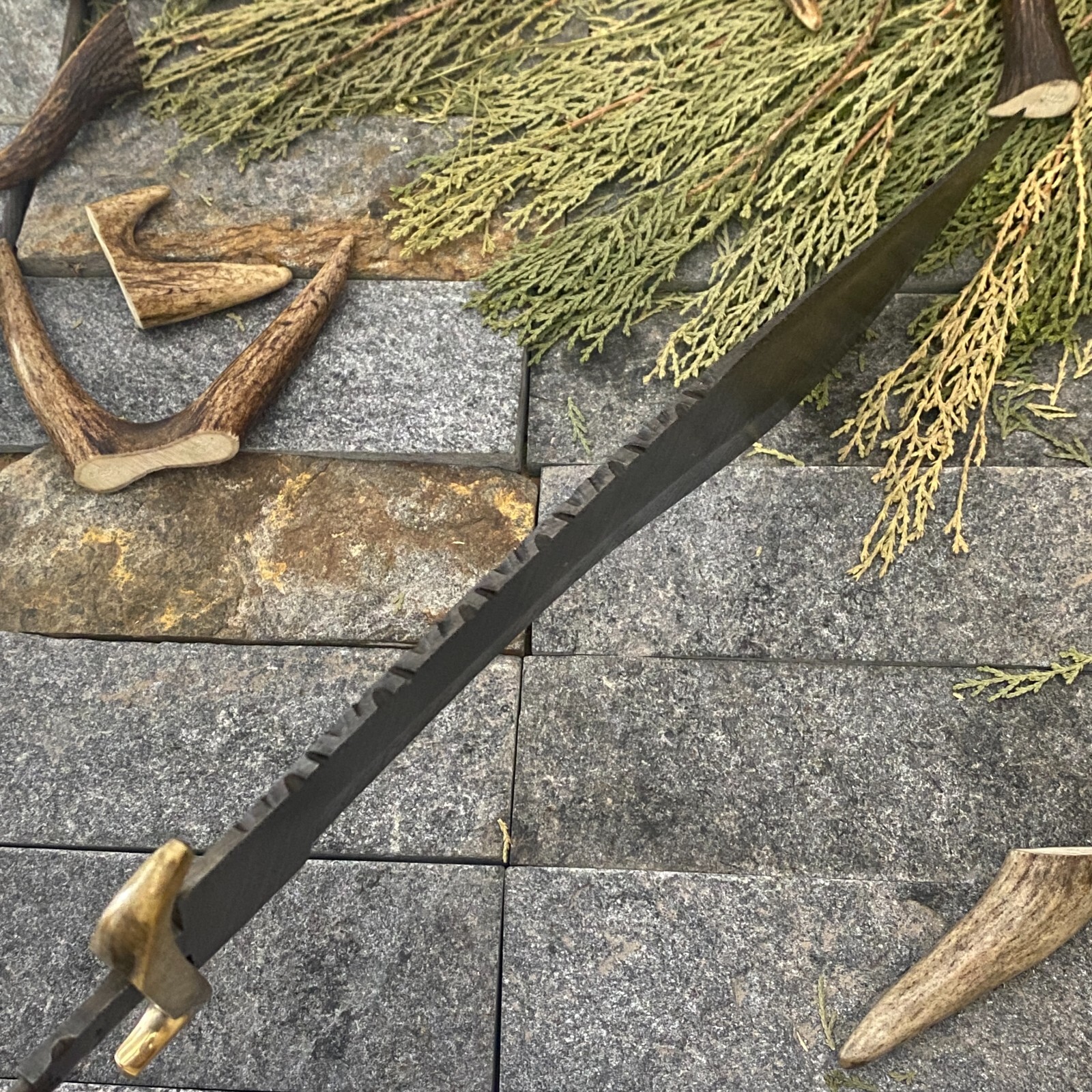 Custom Hand Forged Damascus Rat Tail Hunting Kukri Blank Knife