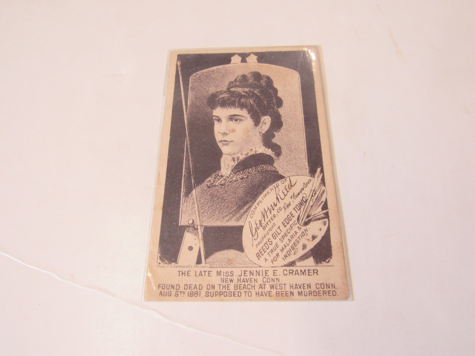 Trade Card Reed’s Gilt Edge Tonic True Specific for Malaria & Indigestion c.1881