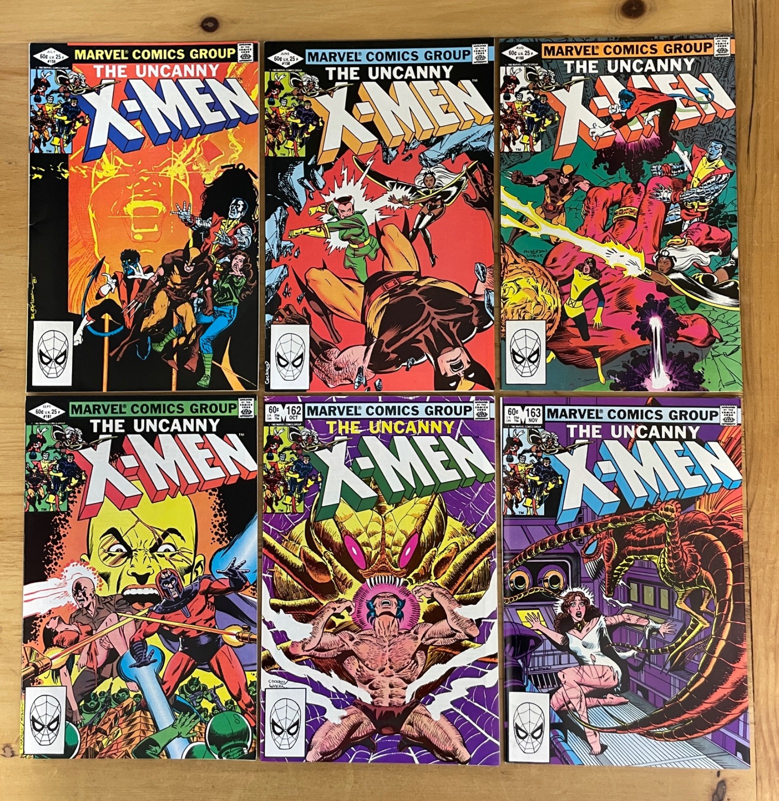 THE UNCANNY X-MEN LOT #158-163 ~ MARVEL COMICS 1982 VF+