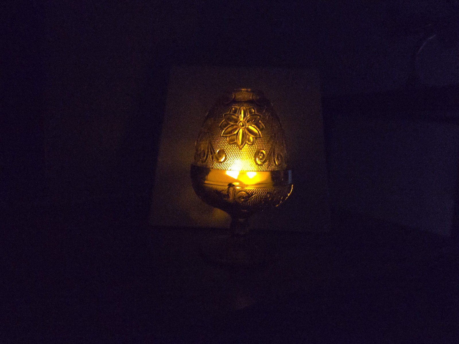 Tiara Glass Fairy Lamp Flower Pattern No Imperfections Amber Indiana Glass VTG