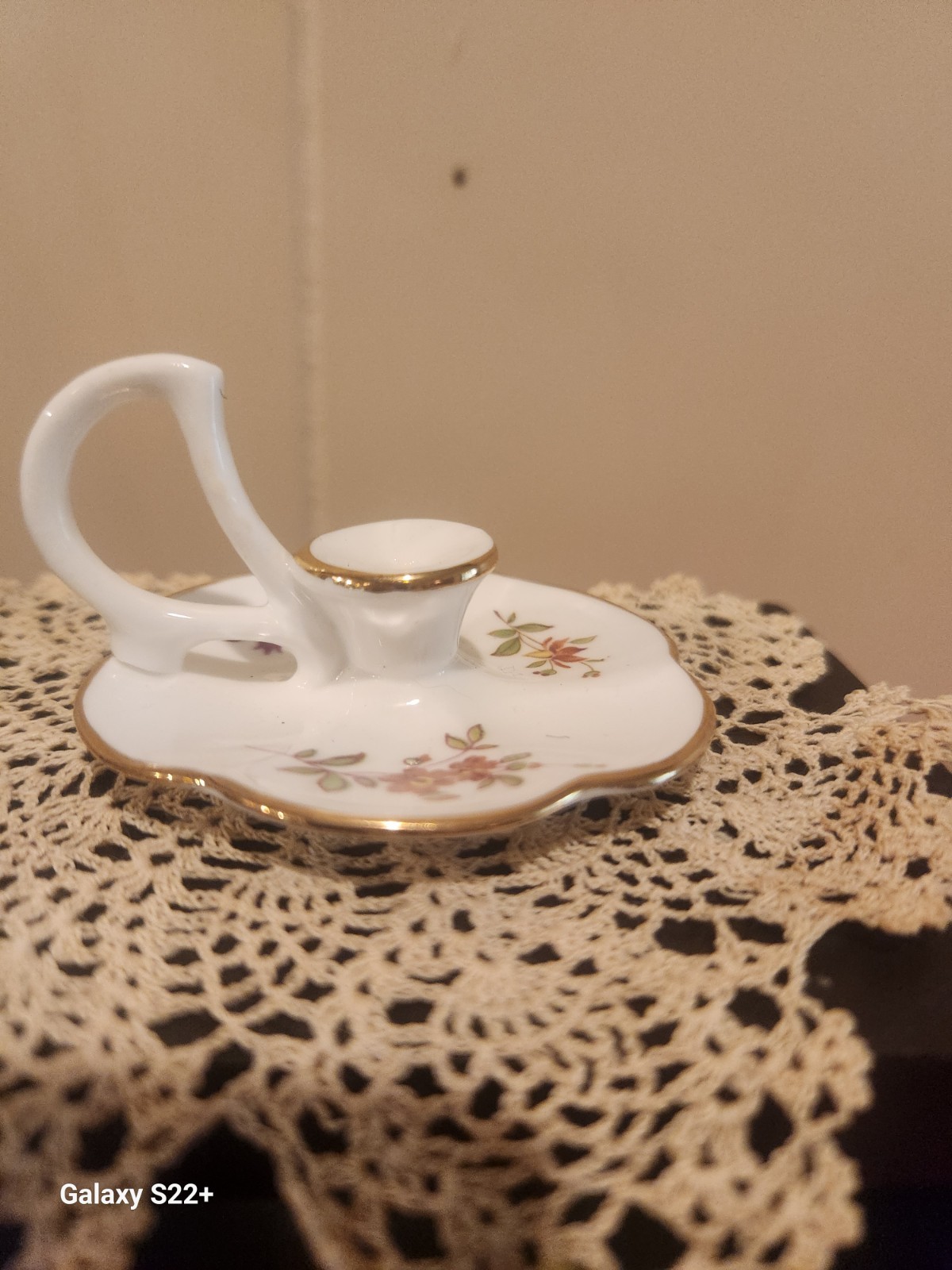 Mini Candle Holder Fine Bone China Made in England Flowers Bouquet