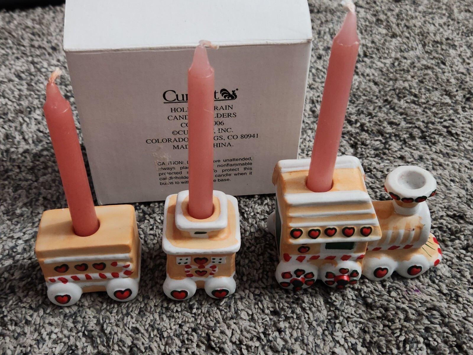 Holiday Train Mini Candle Holder Porcelain Current Colorado Springs NEW Christma