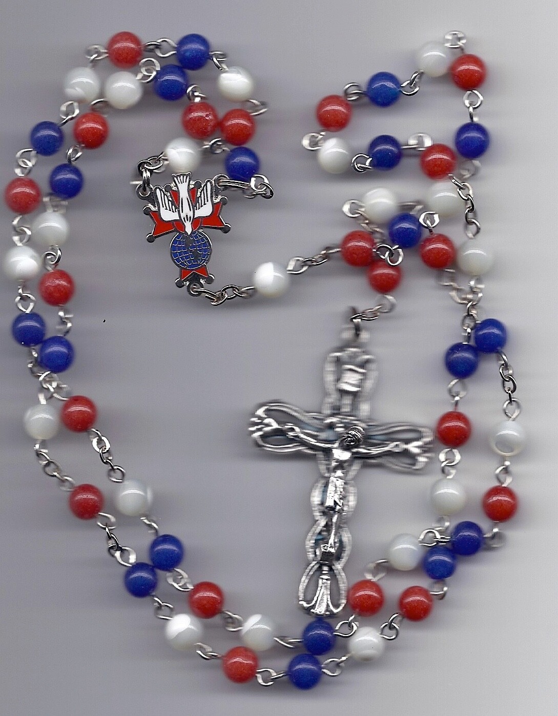 Knights of Columbus-Patriotic Red-White-Blue rosary „MTKENT55“