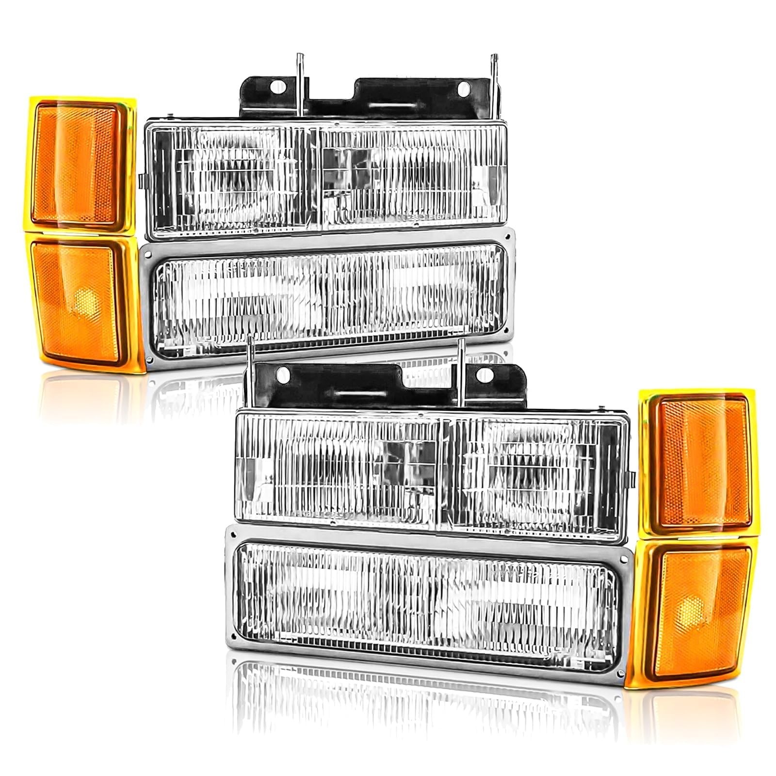 Headlights Assembly Compatible With 1994 1995 1996 1997 1998 OBS Chevy Silver…
