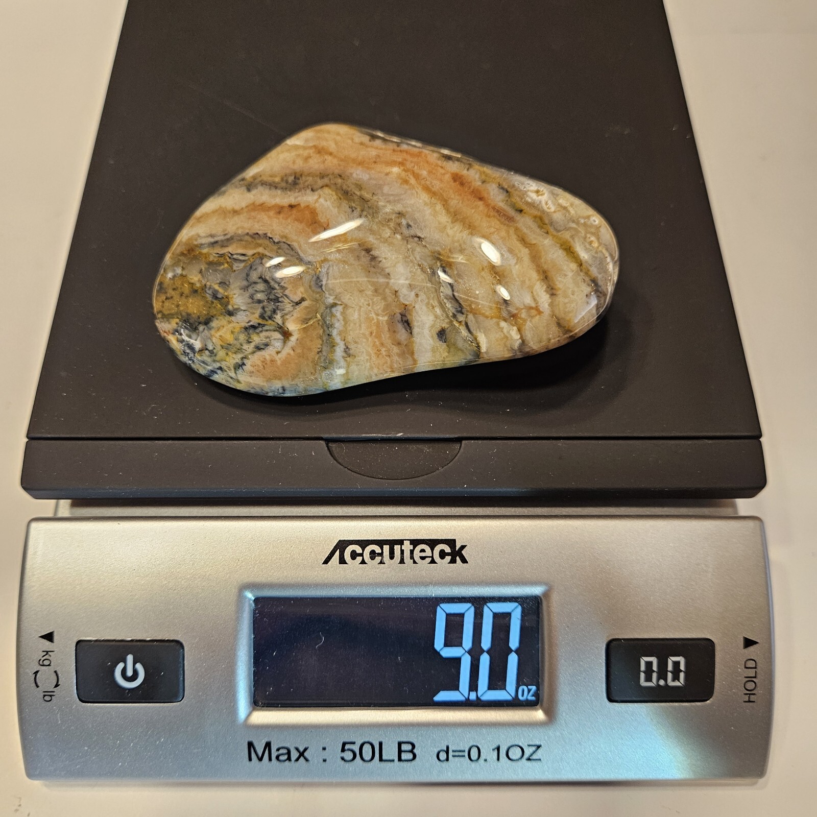 Large Polished Rock Specimen. 9 oz. Prairie Agate. #1272.