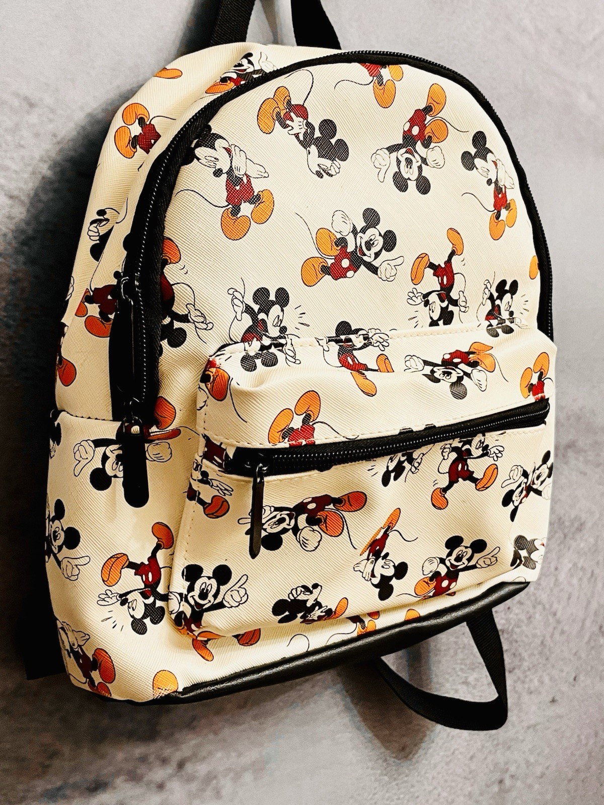 Disney Mickey Mouse Mini Backpack White All Over Print Loungefly Style Bioworld
