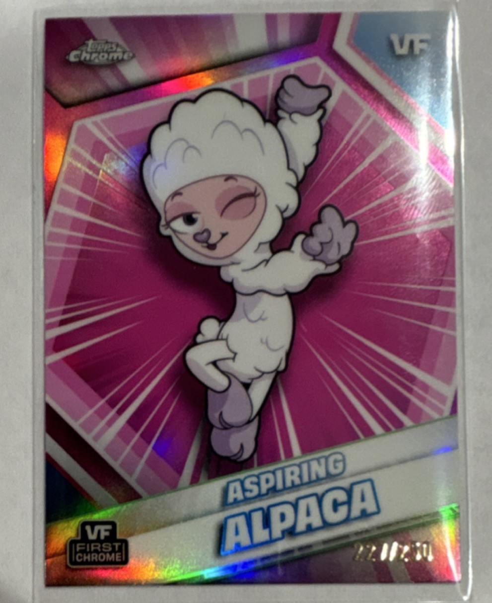 2026 Topps Veefriends Chrome Aspiring Alpaca Pink Refractor #’d 227/250
