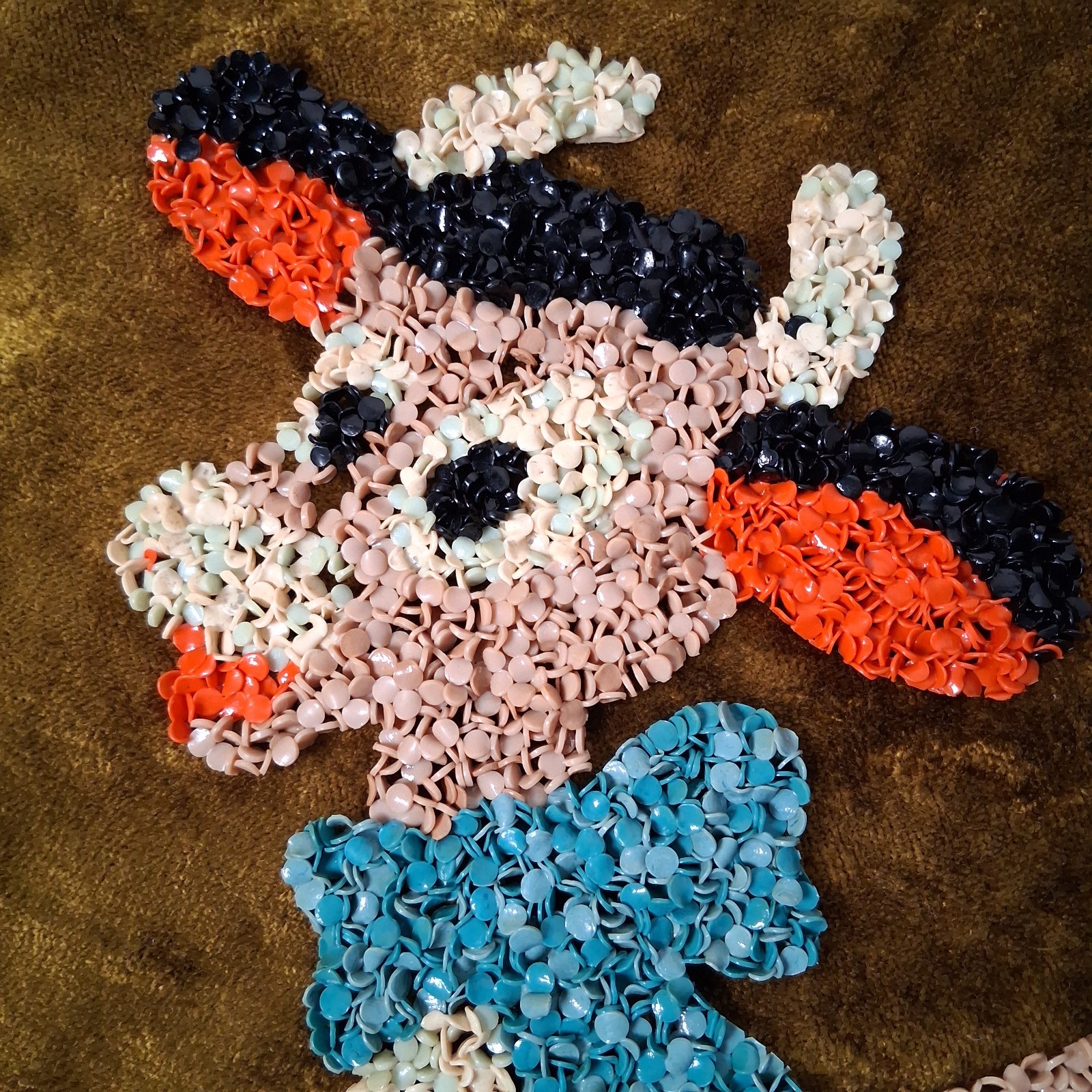 Melted Plastic Popcorn Cow Decoration Farm Animal Kitschy Decor 13.5″