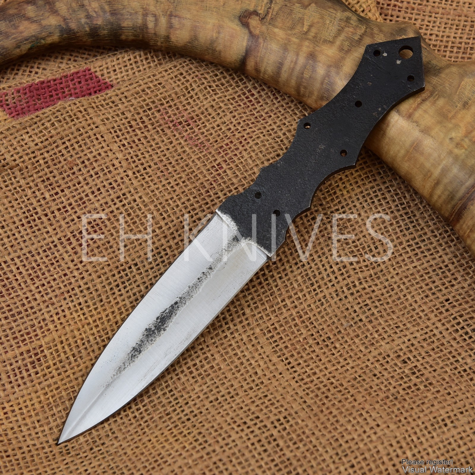 8 INCH CUSTOM FORGED 1095 CARBON STEEL HUNTING SKINNING BLANK BLADE KNIFE 224