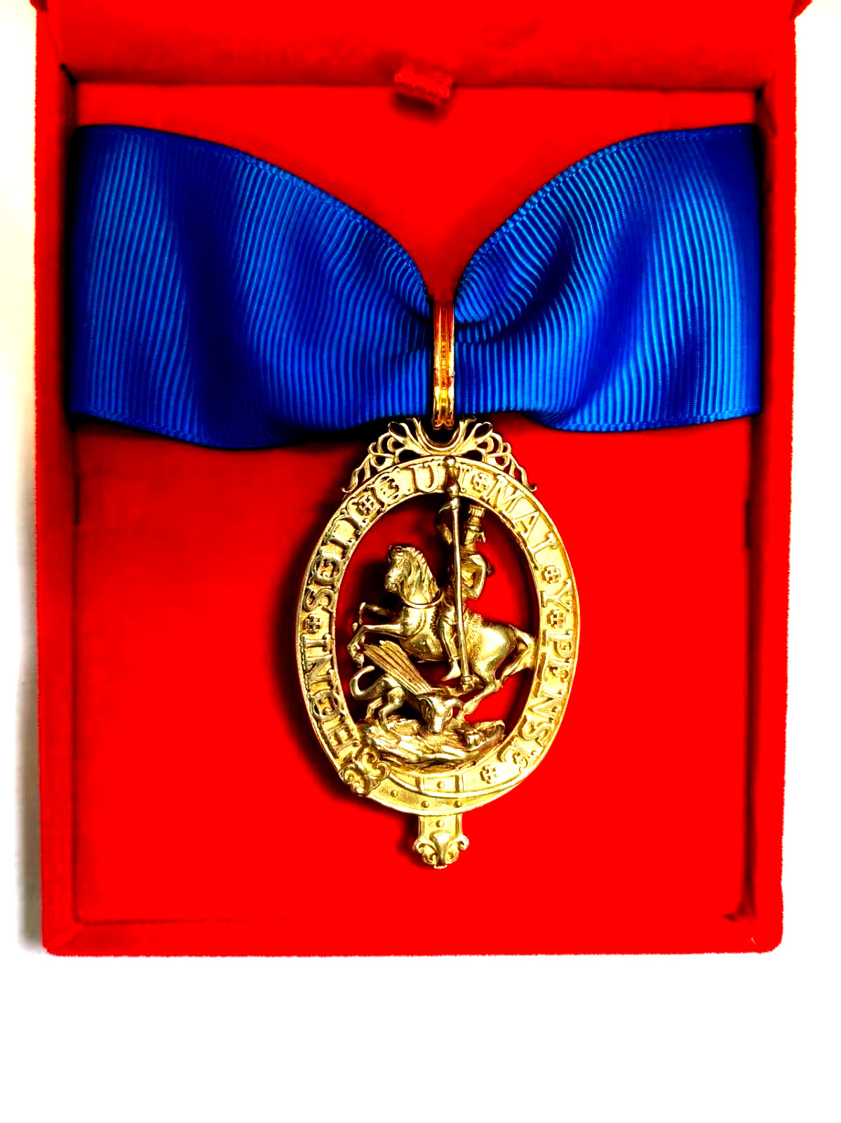 Repro British Order of the Garter “Lesser George” St George Neck Badge Ribbon