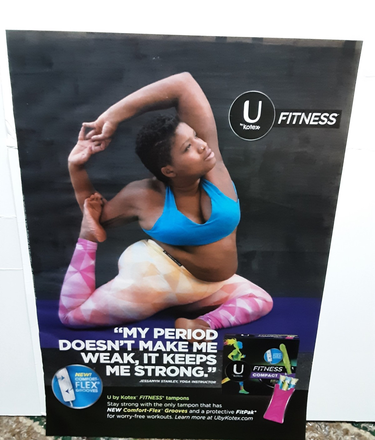 2018 U by Kotex Fitness Print Ad Yoga Strength Comfort-Flex Grooves