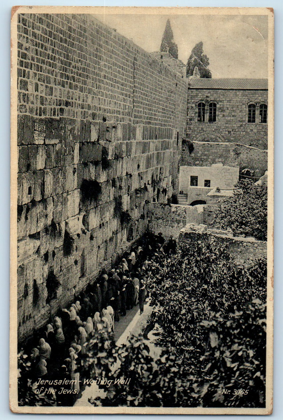 Jerusalem Israel Postcard Wailing Wall of the Jews c1930’s Vintage Posted