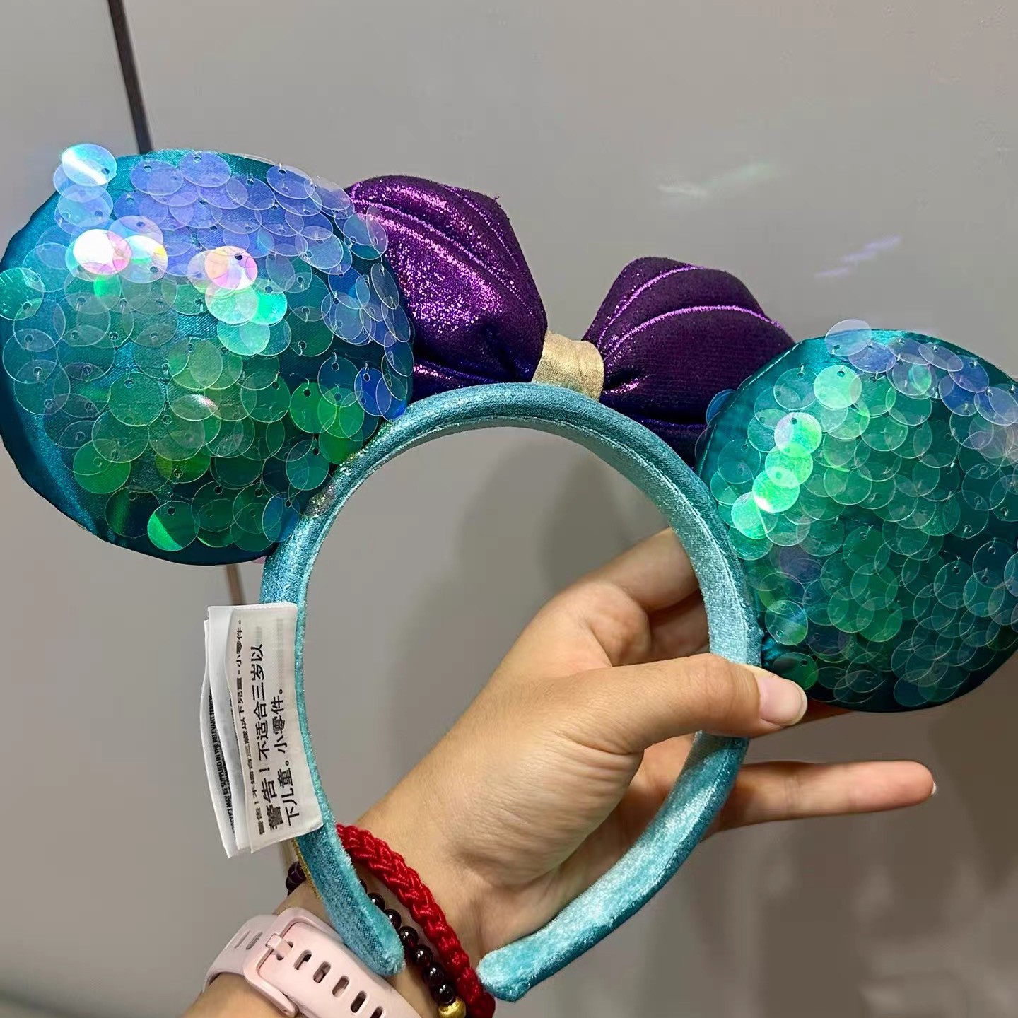 Disney Parks Little Mermaid Ariel Purple Iridescent Minnie Ears Headband US POST
