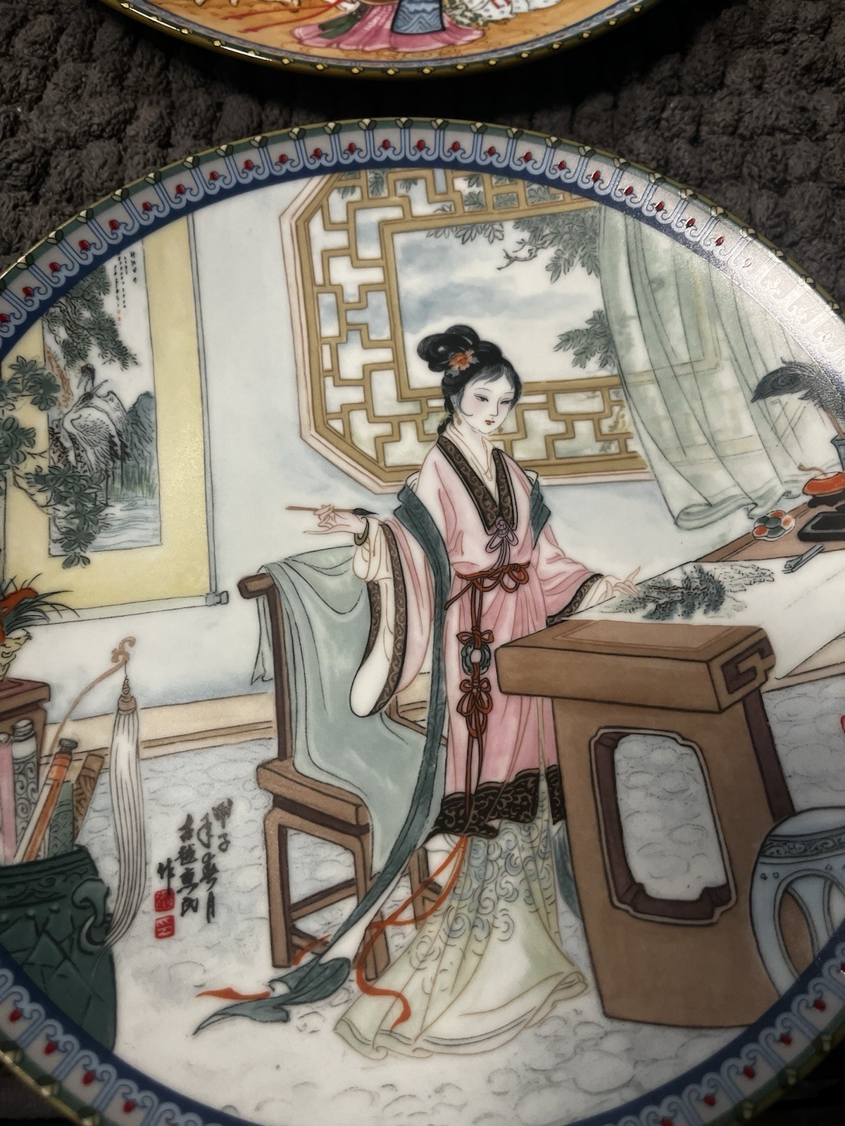 Collectable 1985-1987 Imperial Jingdezhen Porcelain Plates Set Of 6
