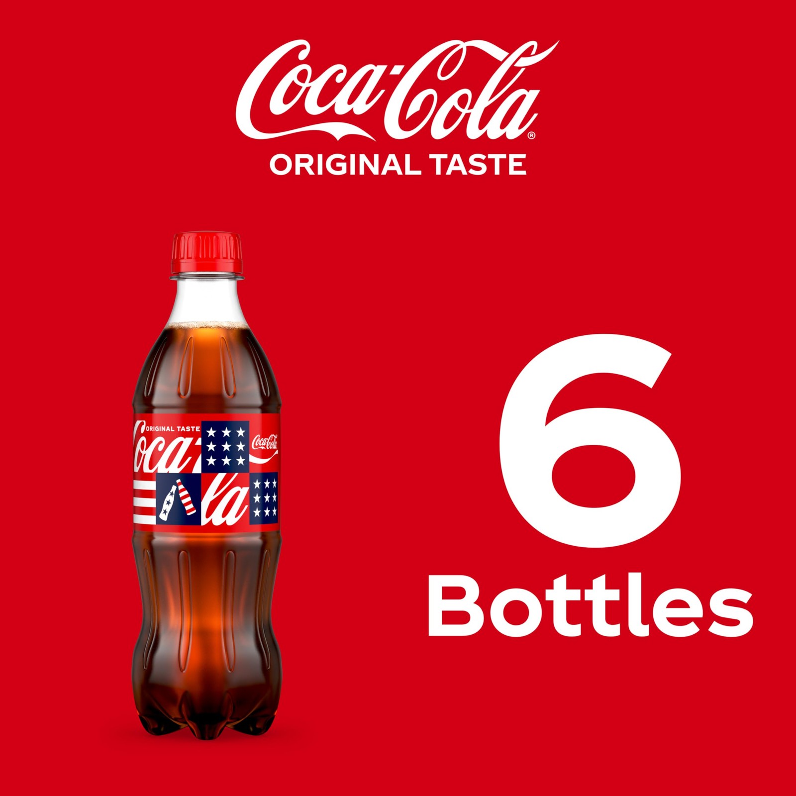 Coca-Cola Soda Soft Drinks, 16.9 fl oz Fl Oz (Pack of 6), regular