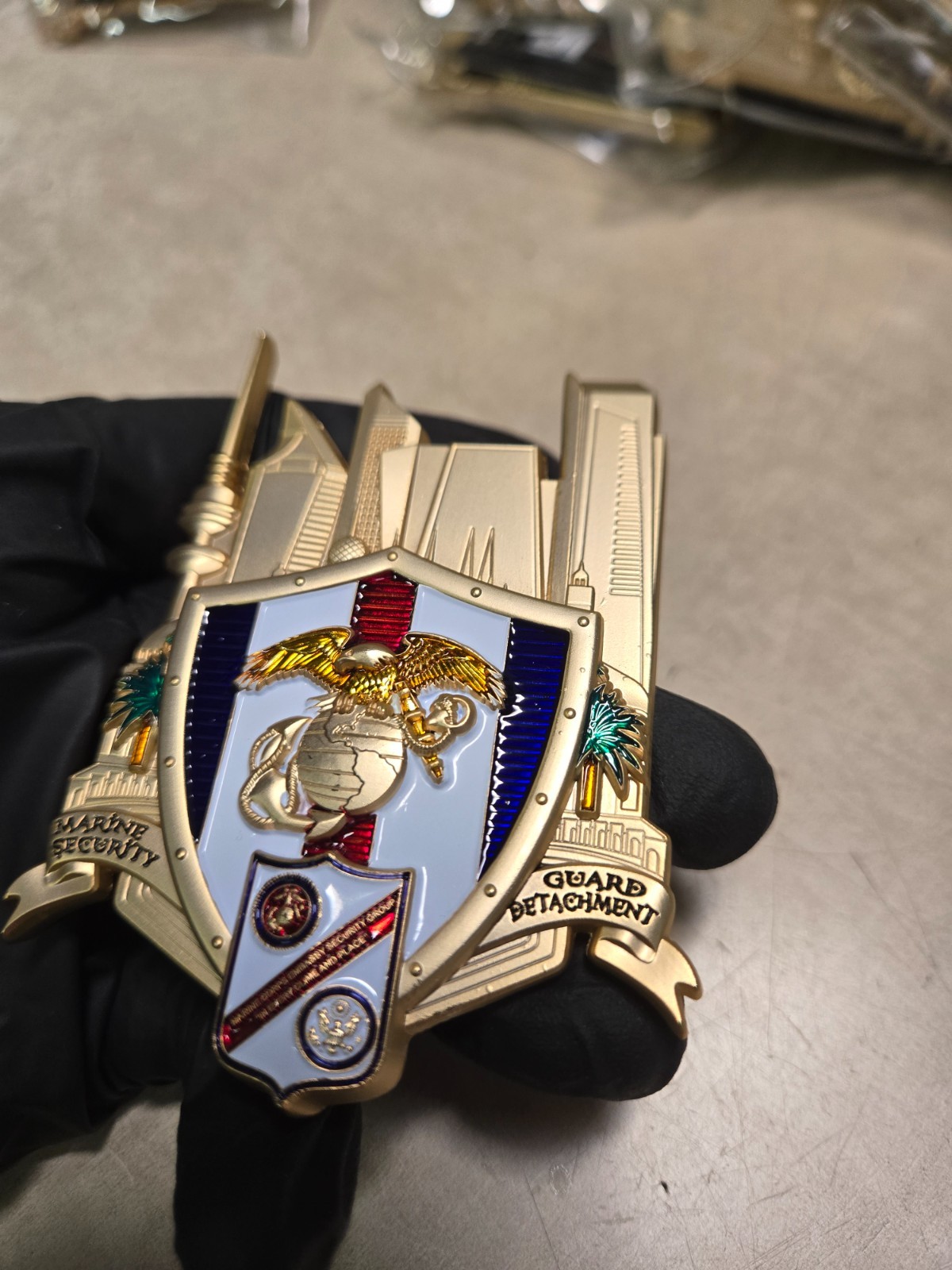 U.S Embassy Marine Security Guard Detachment Challenge Coin Kuwait City Rare!