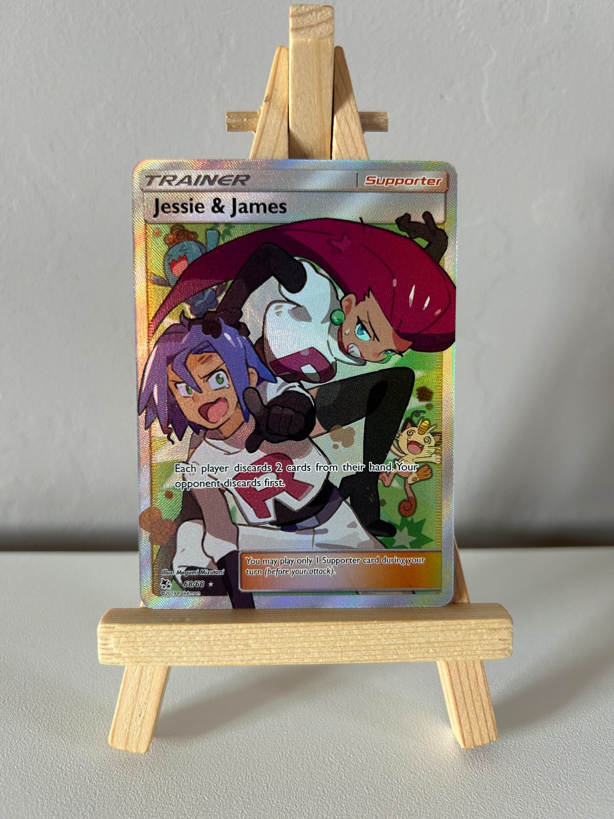 Pokemon Jesse James Full Art Card 68/68 Hidden Fates, NM/MINT Condition