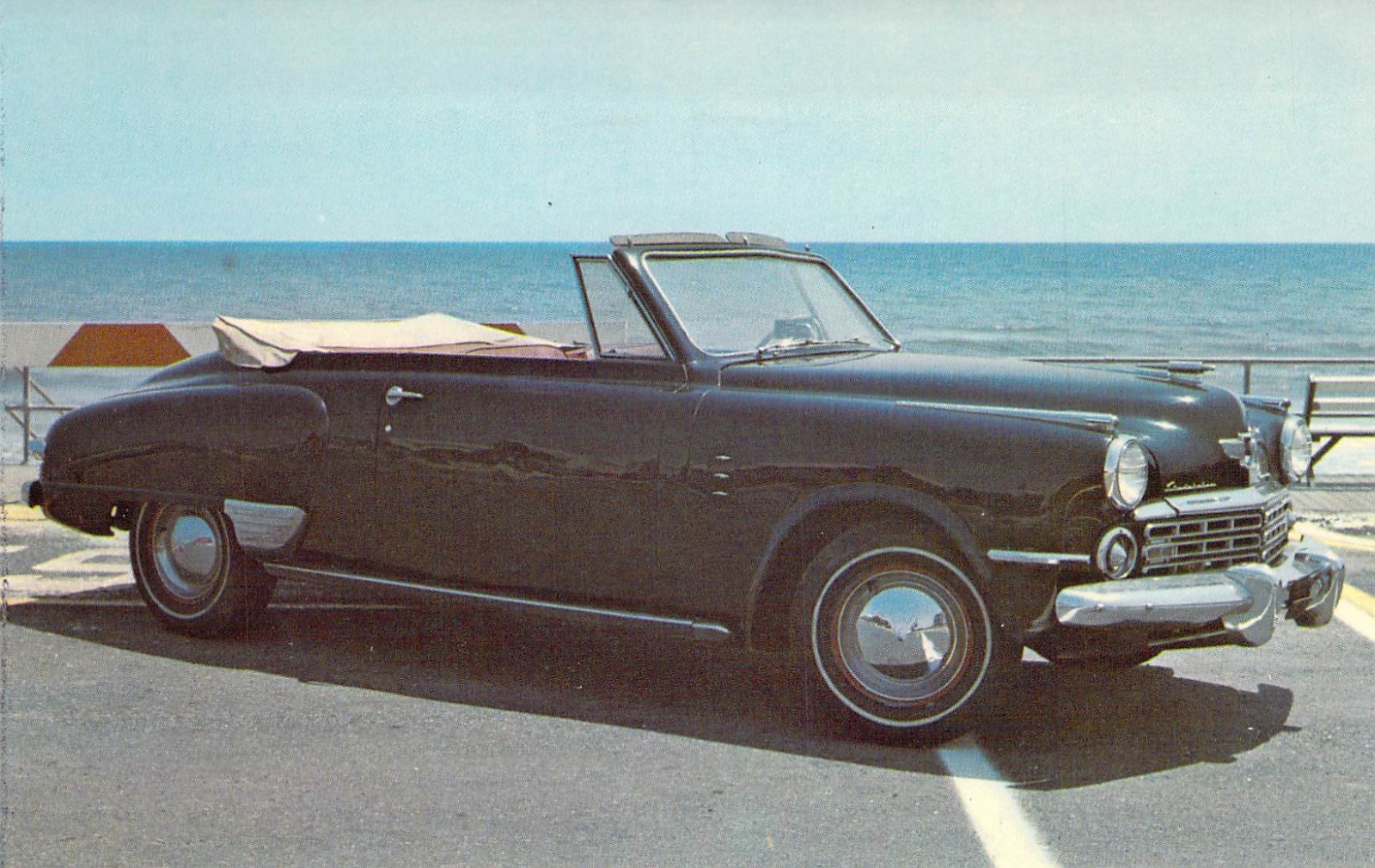 1948 Studebaker Convertible Coupe NJ Wall Roaring 20 Auto Postcard K14
