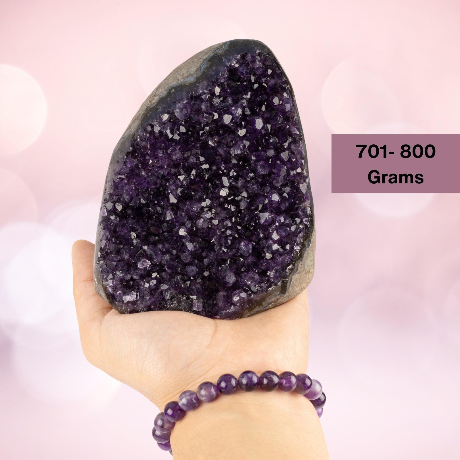 Amethyst Cut Base, „AAA“ Uruguayan Purple Geode Cluster Healing Crystal, 5 sizes