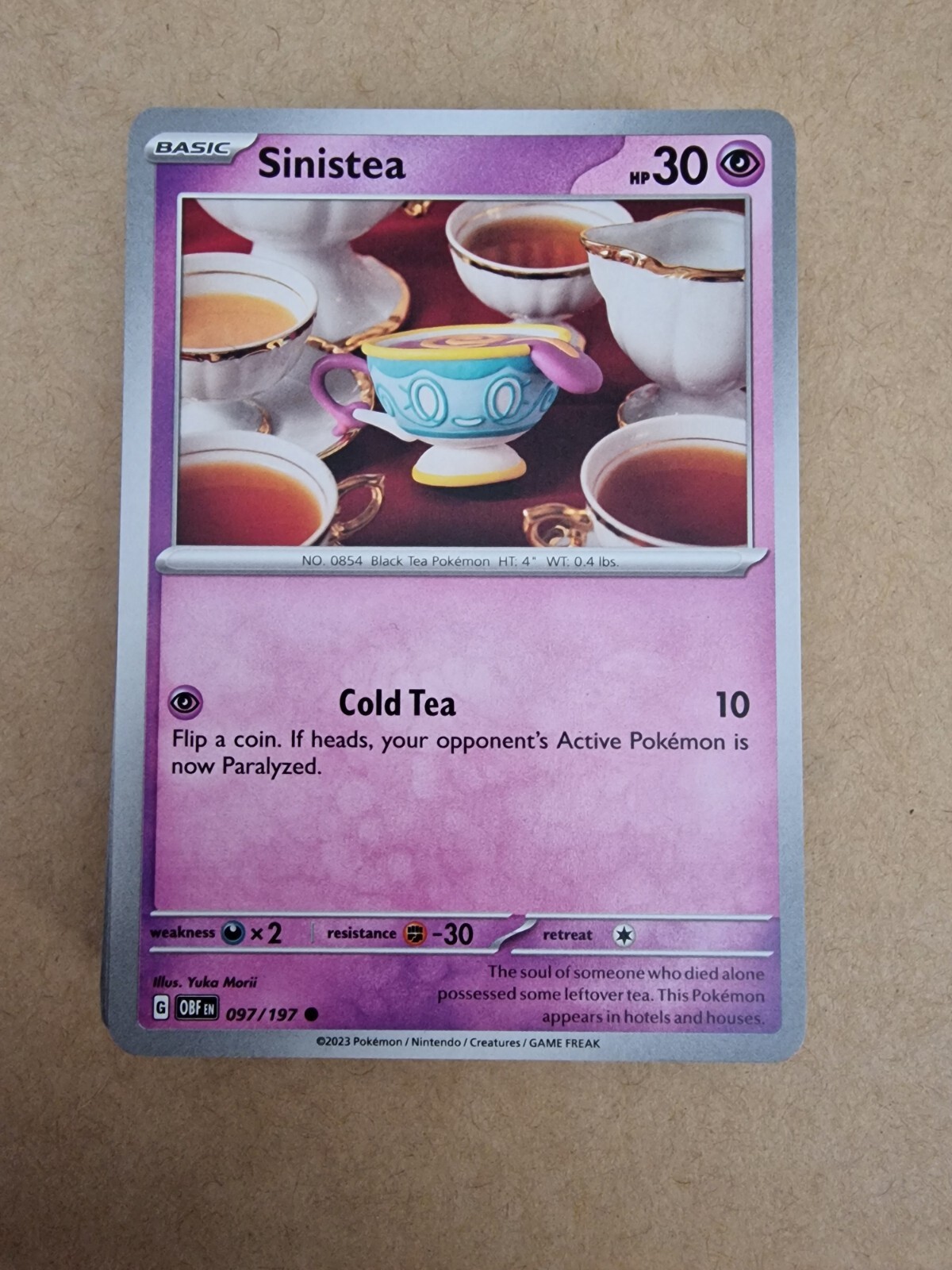 097/197 Sinistea : Common Card : SV03 Obsidian Flames Pokemon TCG