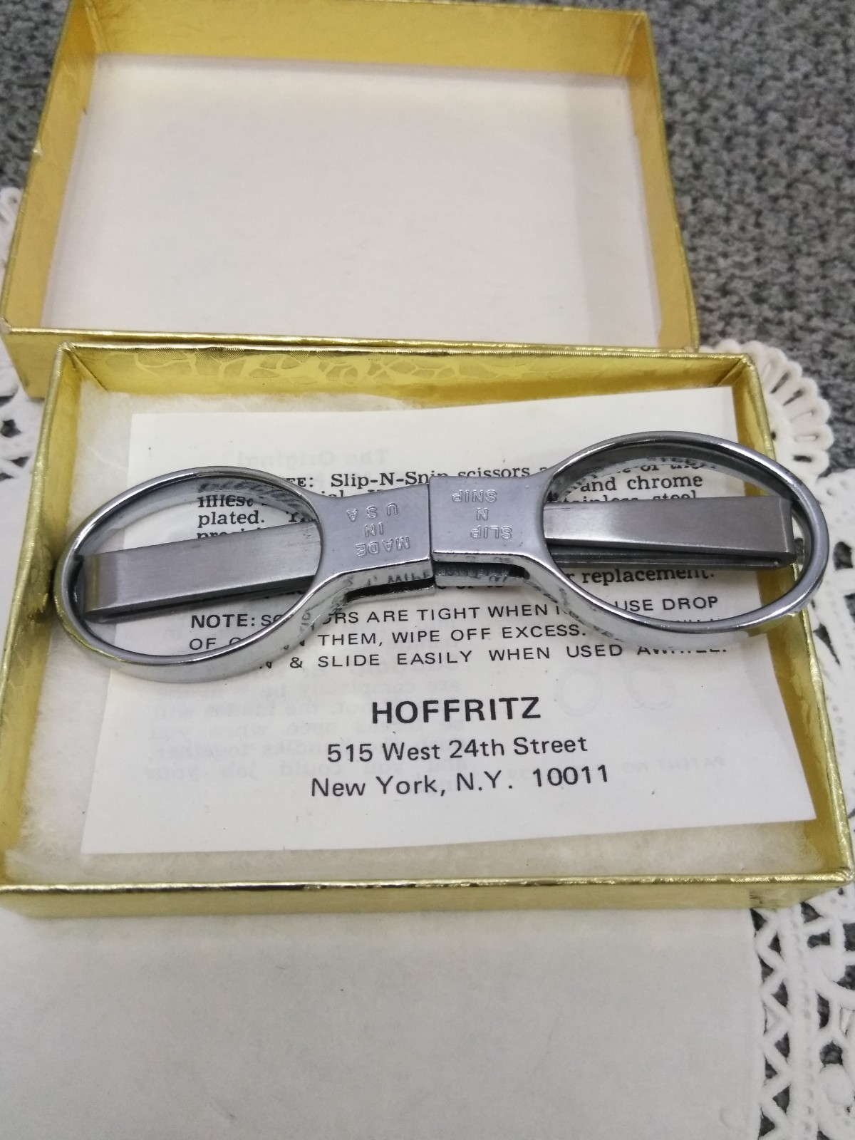 VTG. The Original Slip-N-Snip Stainless Steel Scissors In Original Box (N.O.S.)