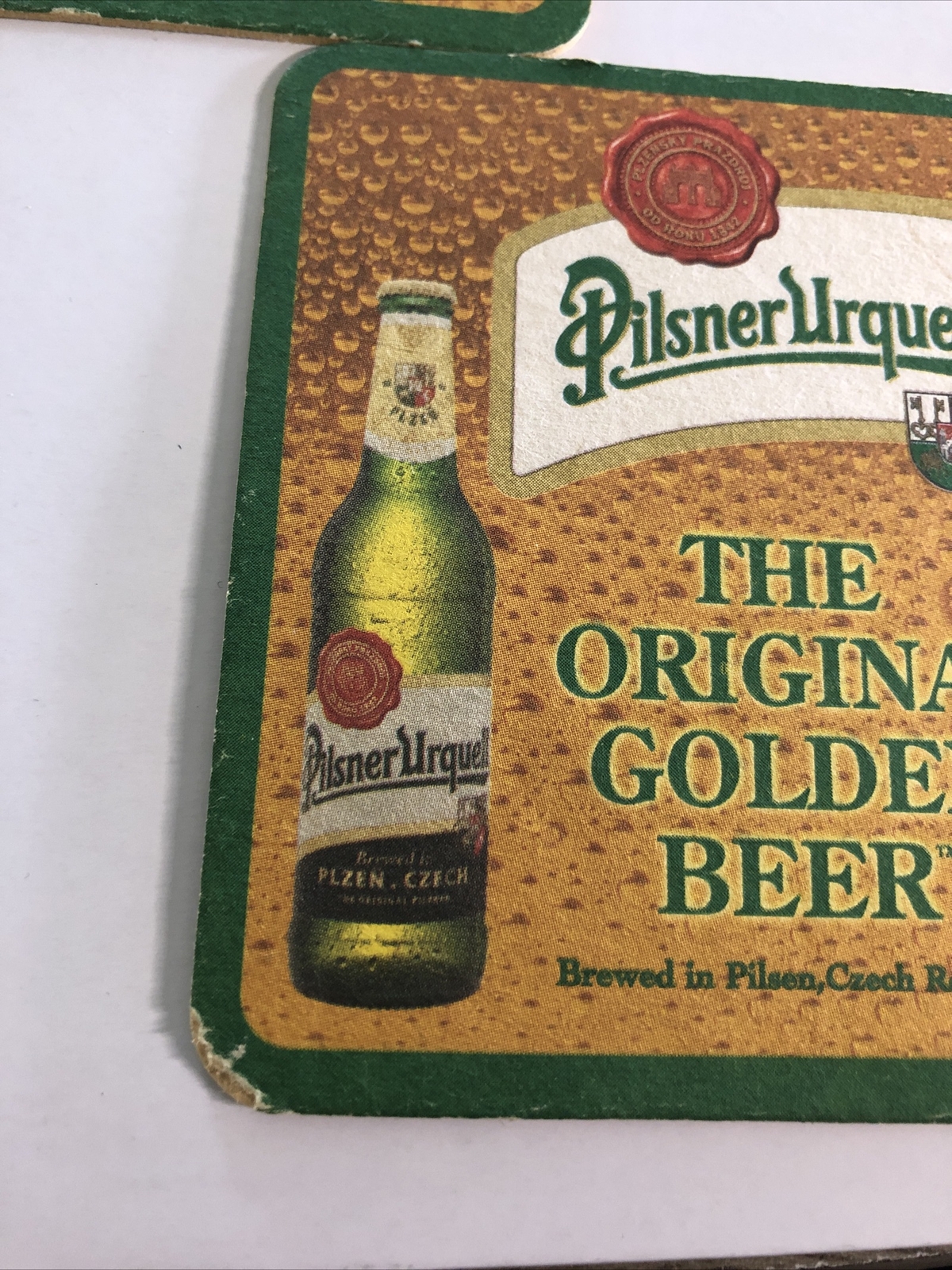 PILSNER URQUELL BEER COASTERS CZECH REPUBLIC Set of 3 drink coasters