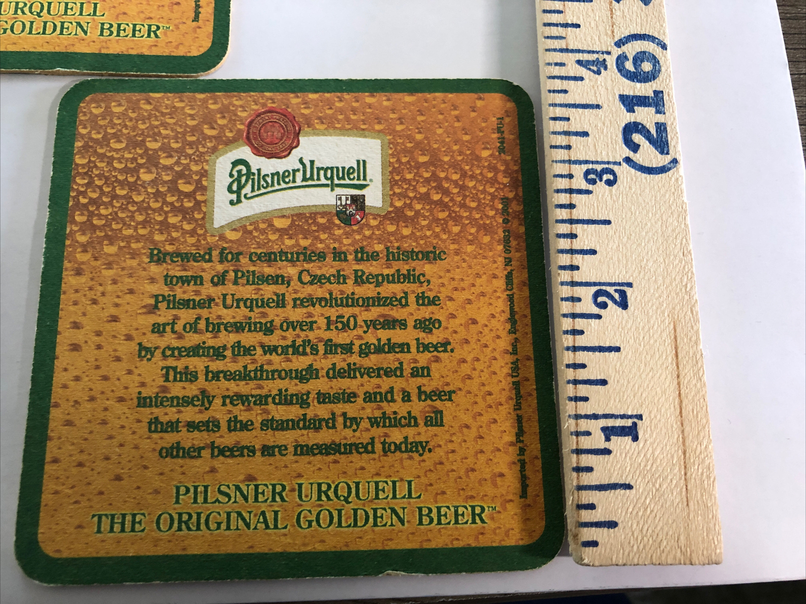 PILSNER URQUELL BEER COASTERS CZECH REPUBLIC Set of 3 drink coasters