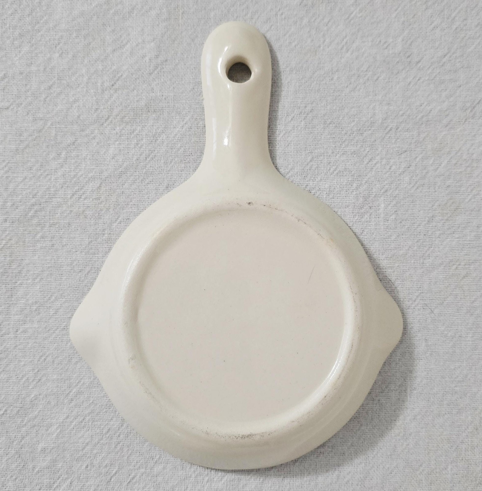Vintage Ceramic Skillet Spoon Rest, Mary’s Kitchen, Floral Wall Hanging Trivet